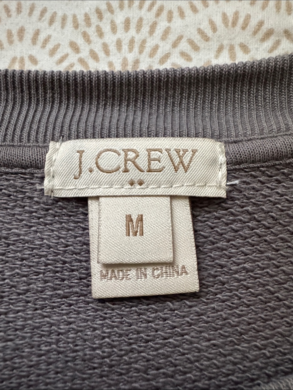 J. Crew crewneck terry BEADED sweatshirt top. NWOT gray embellished m sequin - Picture 4 of 6